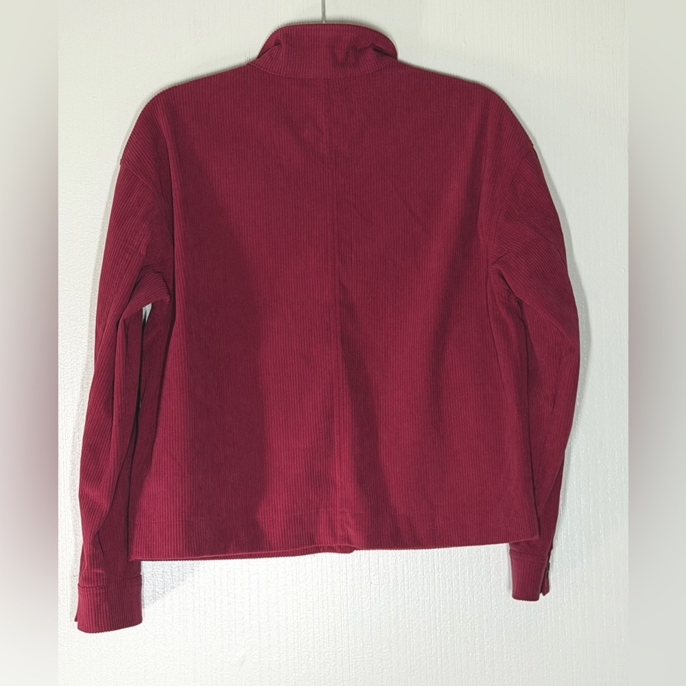 Avec Les Filles Red Burgundy Relaxed Oversized Corduroy Jacket Womens Size S - Picture 3 of 5